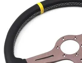 N&D 380mm/15inch Racing Car Real Leather Drifting Steering Wheel Universal