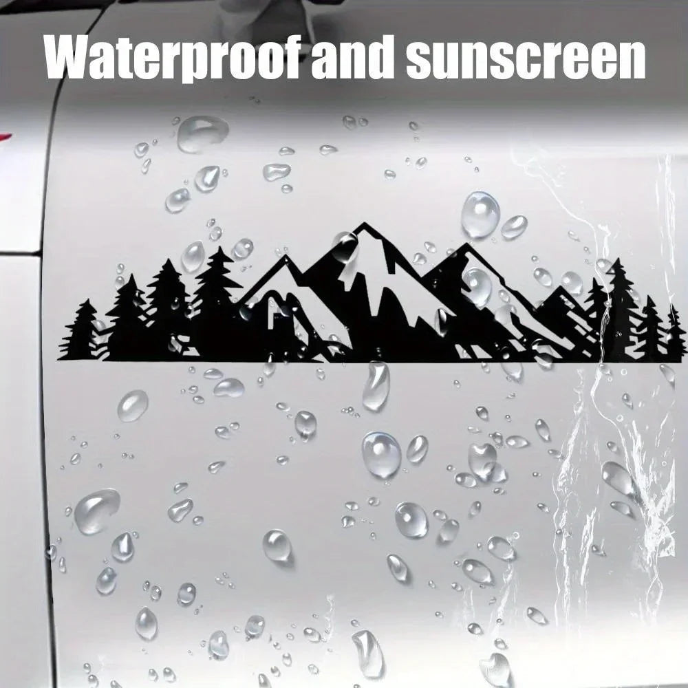 1PC Forest Snow Mountain Appearance Car Stickers