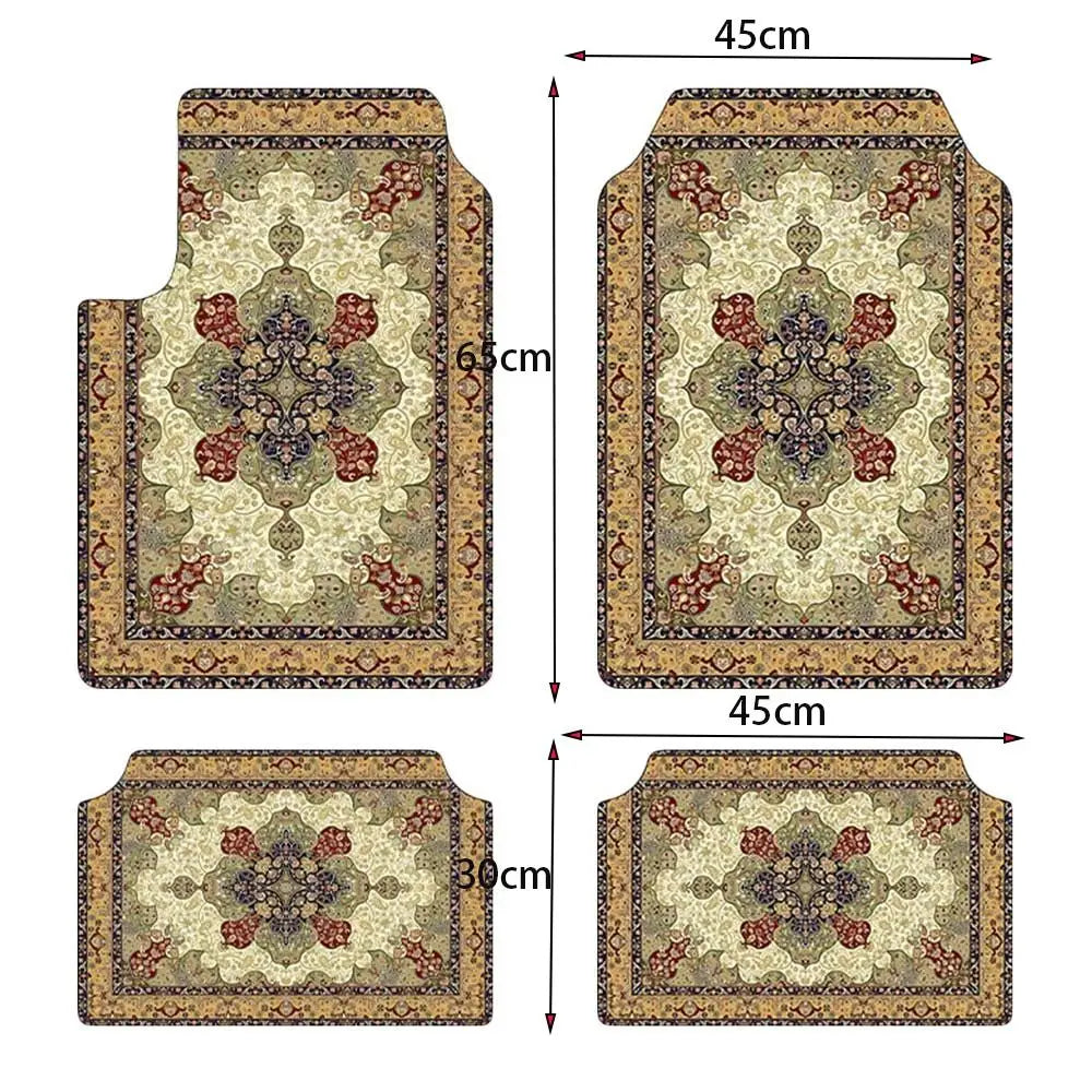 4Pcs/Set Bohemian Car Floor Mats Heavy Duty Rubber Back Car Floor Protector
