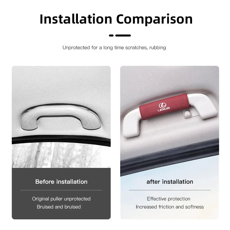 Car Roof Armrest Handle Leather Protection Cover For Lexus