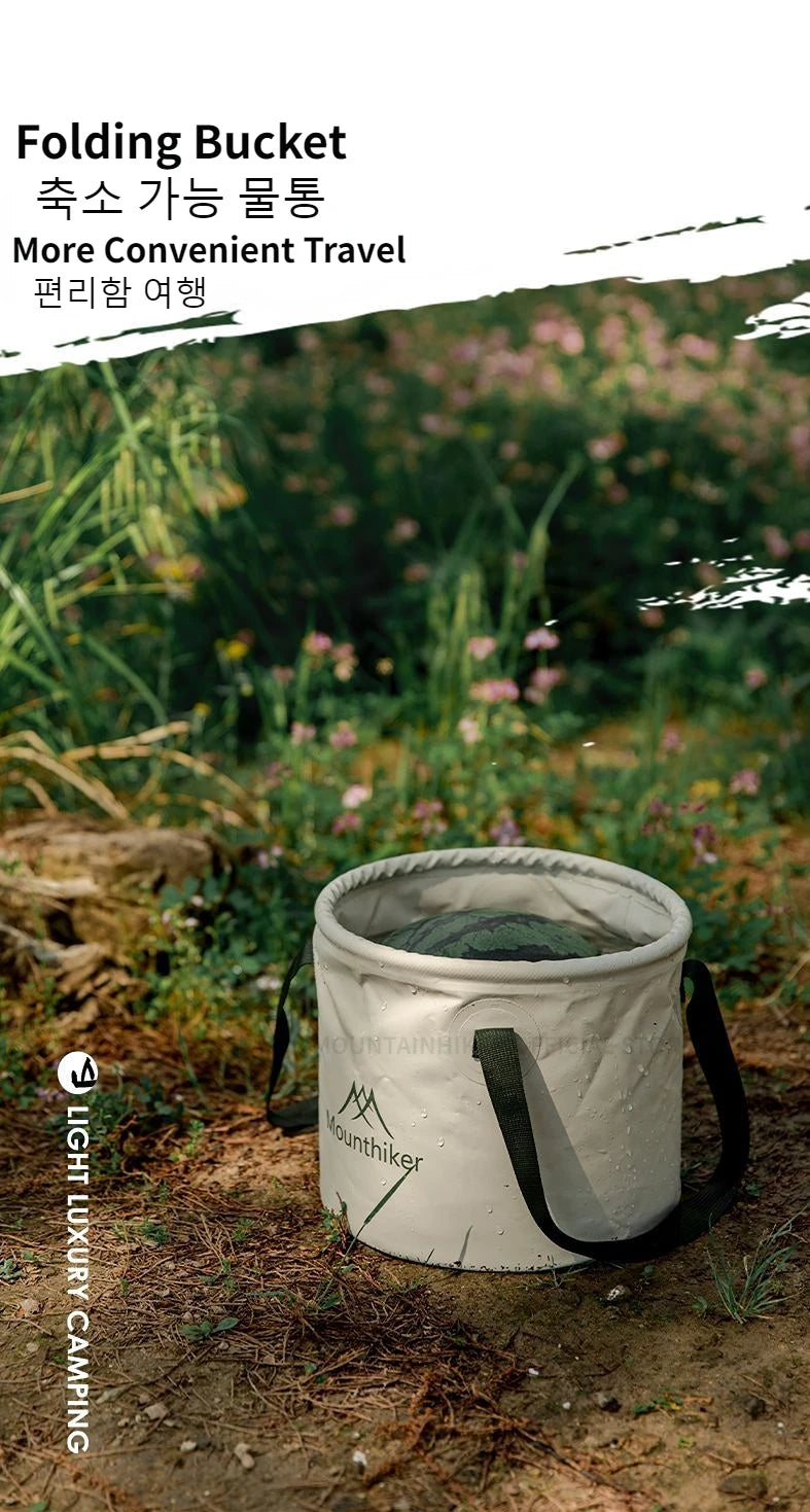 MOUNTAINHIKER Outdoor Foldable 10L Round Bucket Storage Bag