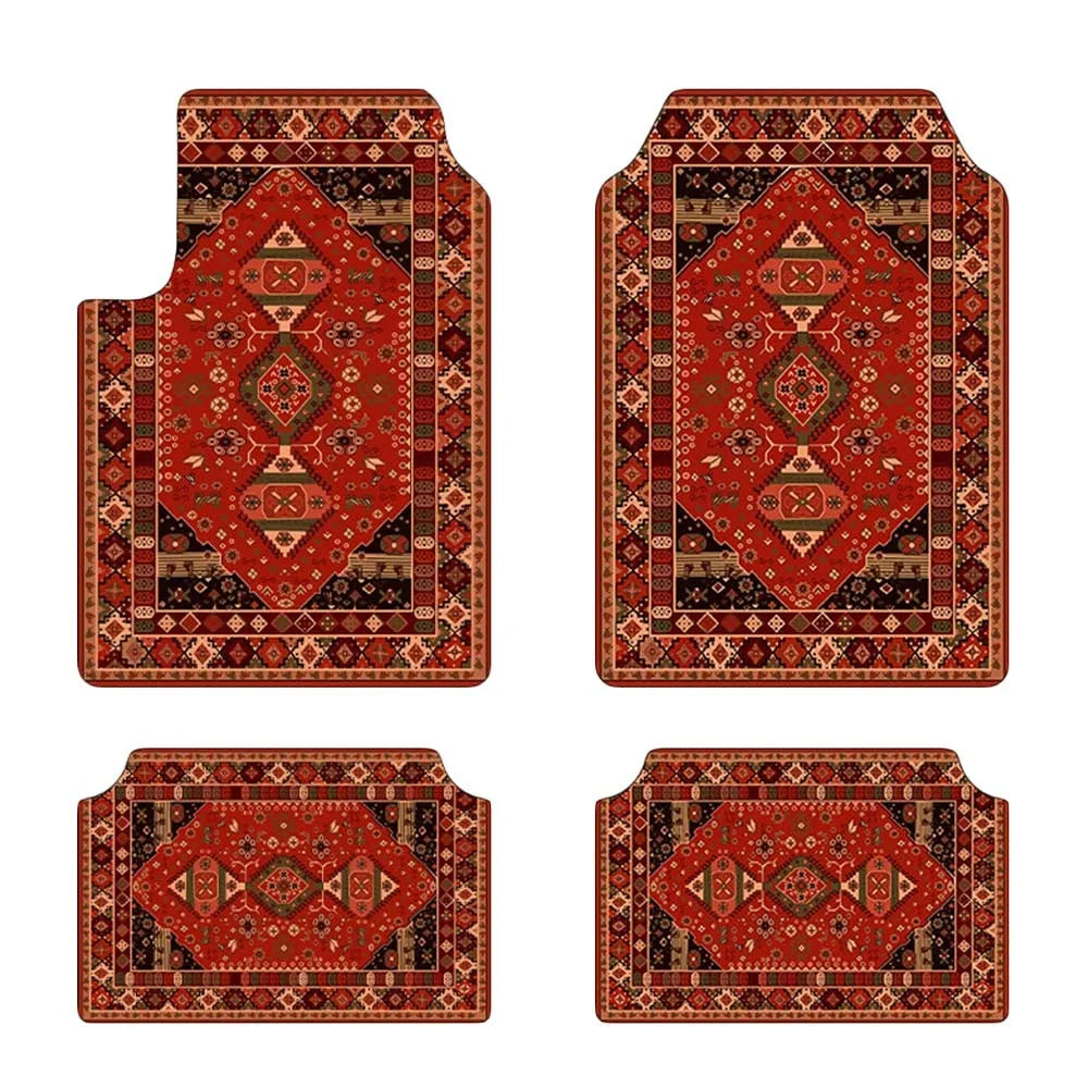 4Pcs/Set Bohemian Car Floor Mats Heavy Duty Rubber Back Car Floor Protector