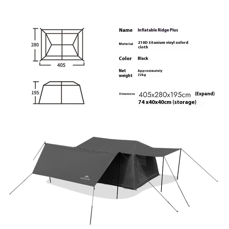 MOUNTAINHIKER Outdoor Inflatable Camping Tent – Large 5–8 Person (Hand Pump)
