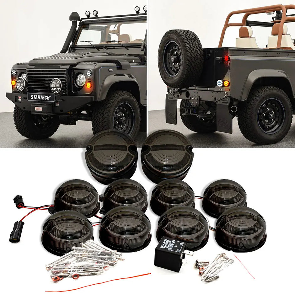 10PCs/Kit Smoke Lens  Upgrade Kit For Land Rover Defender 1990-2016