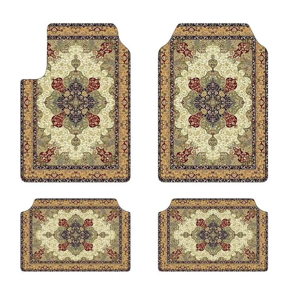 4Pcs/Set Bohemian Car Floor Mats Heavy Duty Rubber Back Car Floor Protector