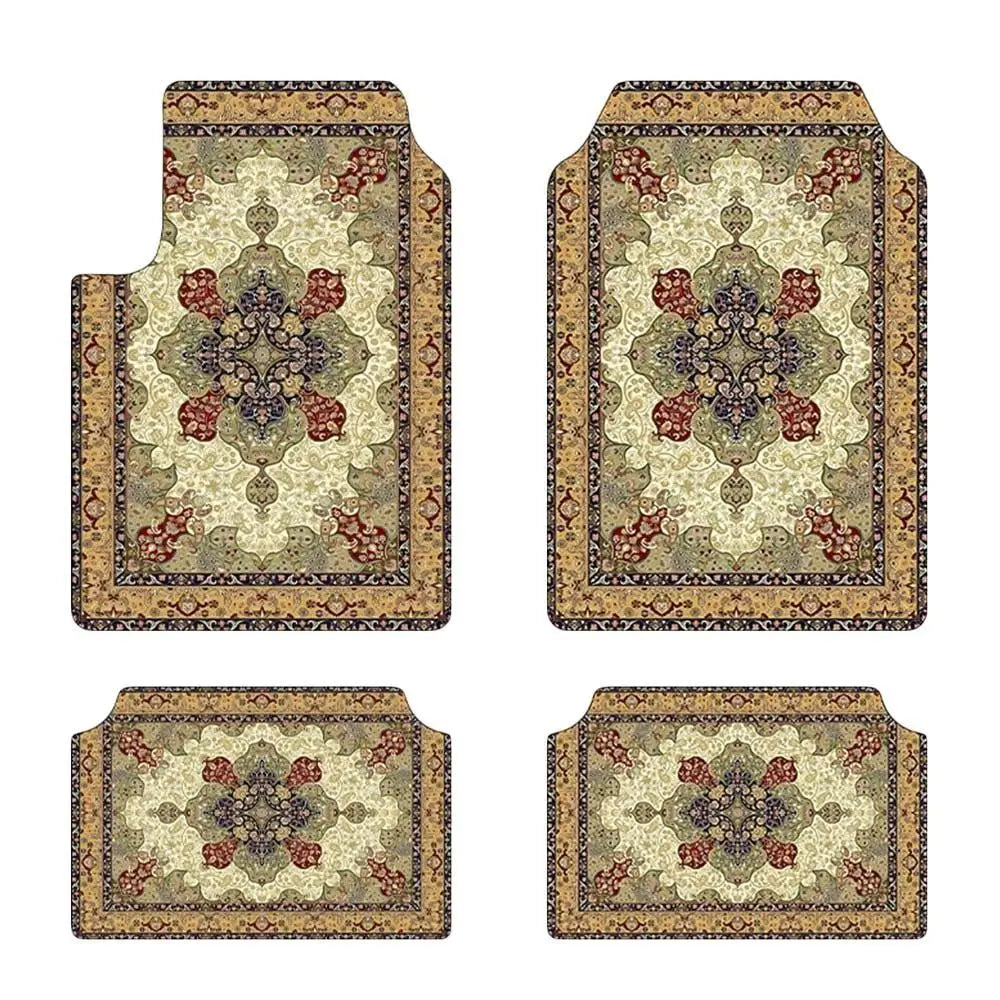 4Pcs/Set Bohemian Car Floor Mats Heavy Duty Rubber Back Car Floor Protector