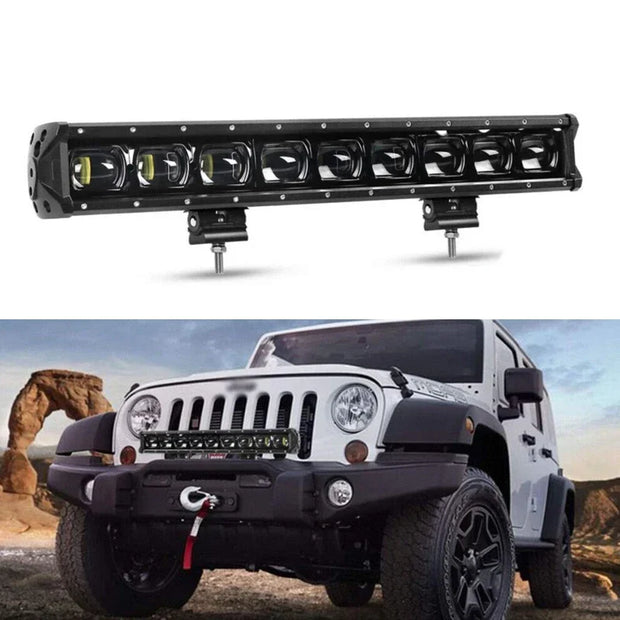 90W 6D LED Light Bar – Heavy-Duty Roof Mount Work Light for Trucks - White Spot Beam