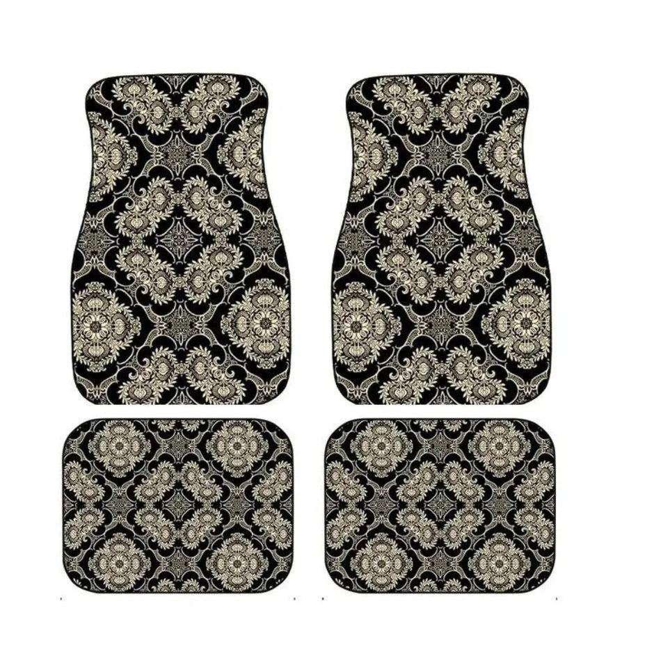 4Pcs Bohemian Car Floor Mats Anti-slip Heavy Duty Persian Carpet