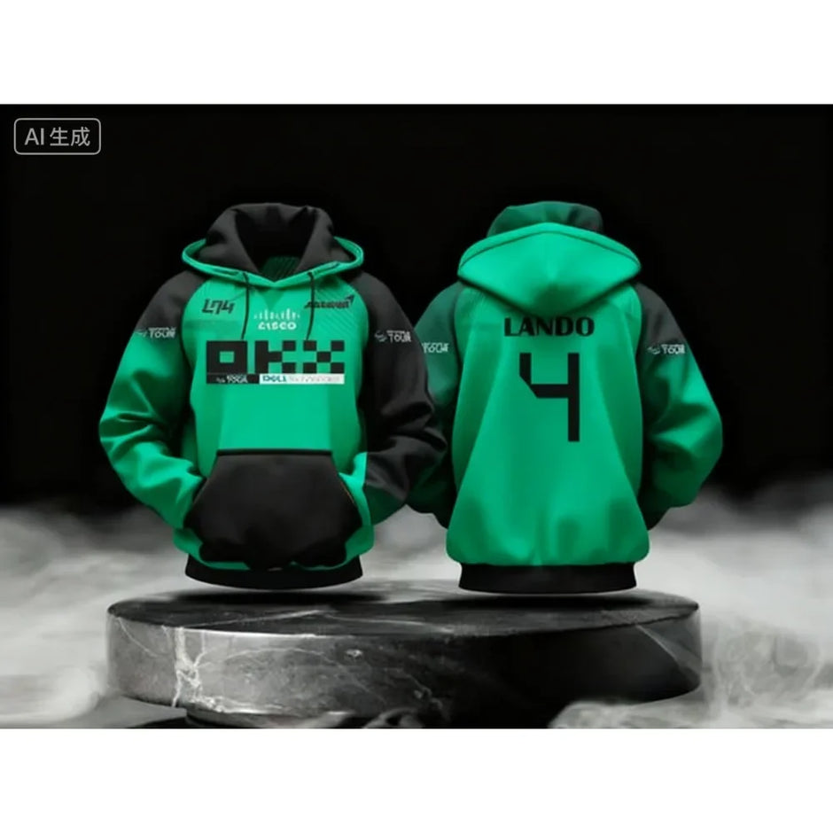 Lando Norris NO.4 2025 new racing style long sleeved hooded sweatshirt
