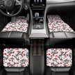 Gothic Black Skull 4PCS Crystal Velvet Car Floor Mat