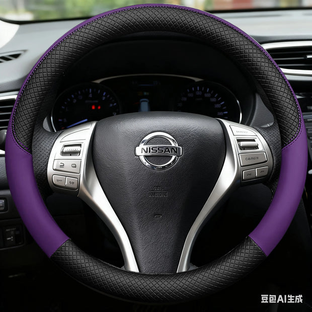 Car Steering Wheel Cover Artificial Leather For Nissan