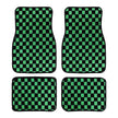 4pcs Floor Mats Checkered Front Rear Carpets Floor Mats Auto Interior