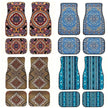 4Pcs Bohemian Car Floor Mats Back Persian Carpet