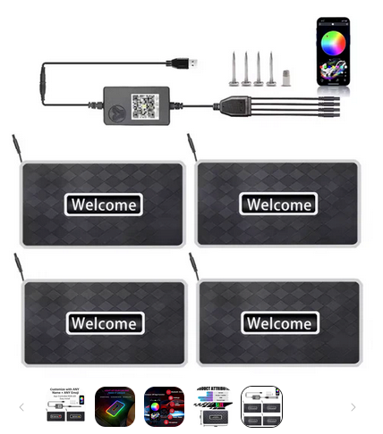 Custom RGB LED Car Mats