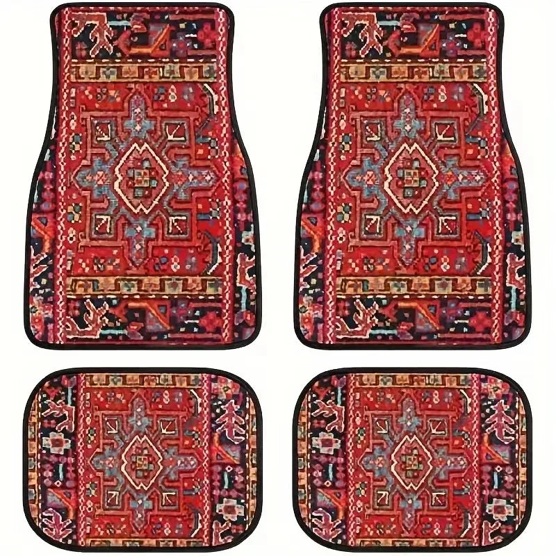 Antique Oriental Turkish Persian Carpet Car Floor Mats 4-Piece
