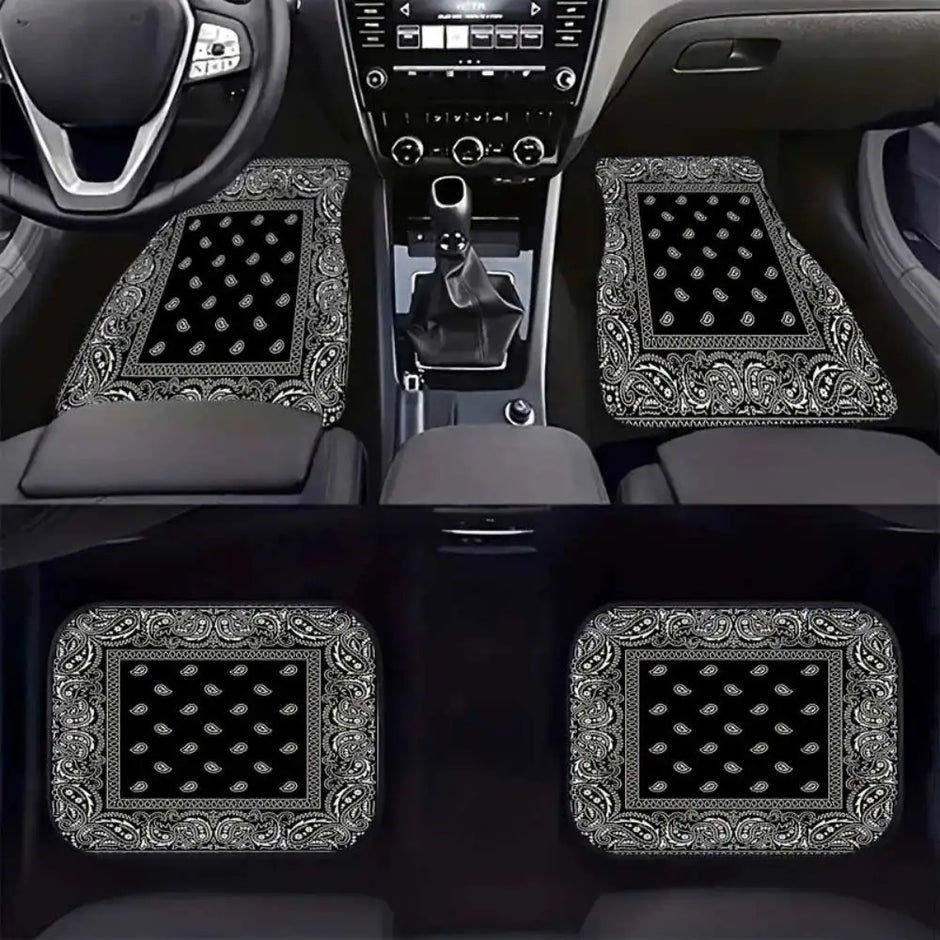 4Pcs/Set Bohemian Car Floor Mats Heavy Duty Rubber Back Car Floor Protector