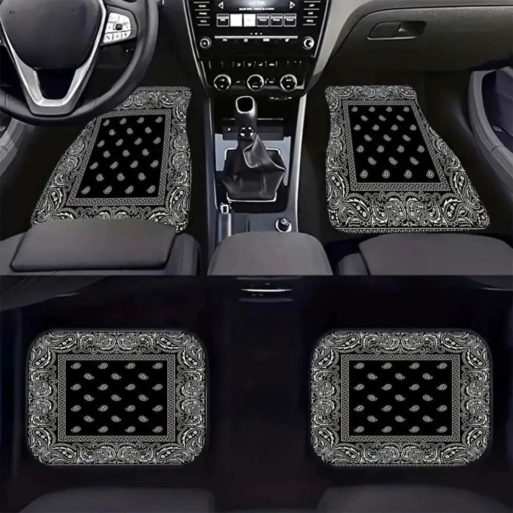 4Pcs/Set Bohemian Car Floor Mats Heavy Duty Rubber Back Car Floor Protector