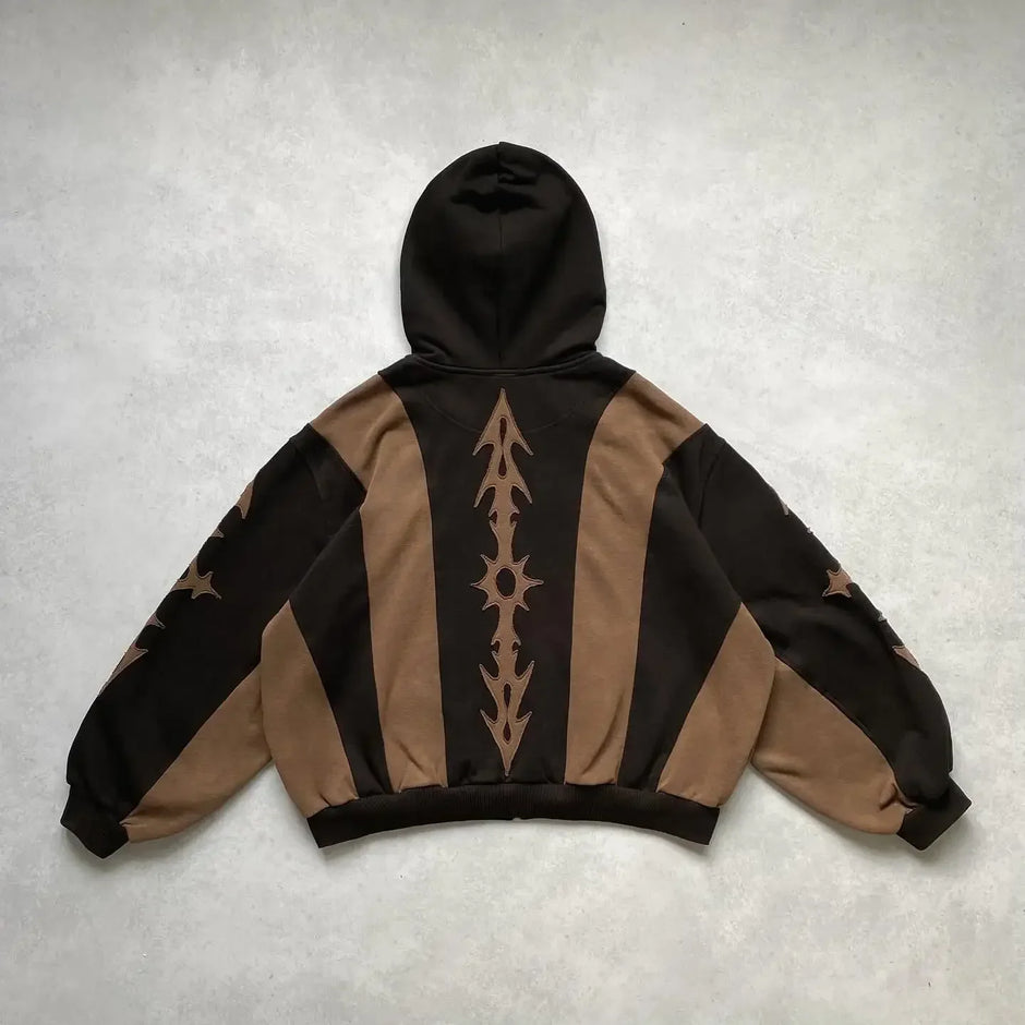 Harajuku Geometric Embroidery  Hoodies