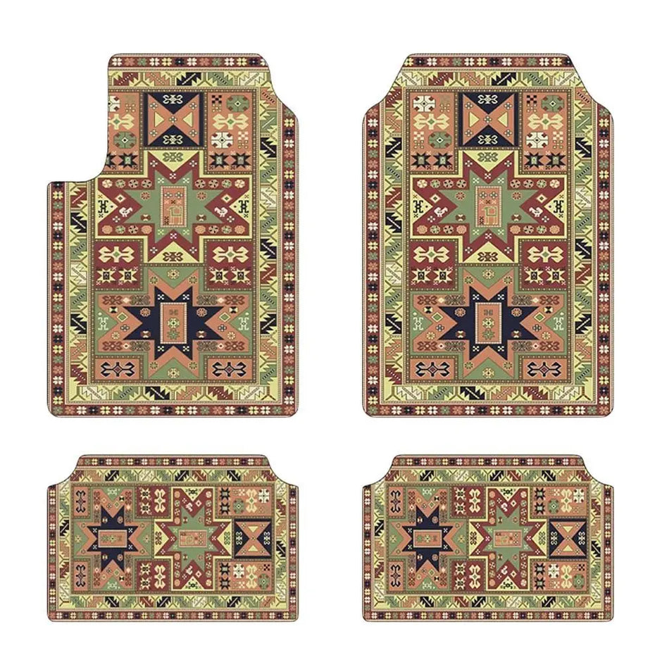 4Pcs/Set Bohemian Car Floor Mats Heavy Duty Rubber Back Car Floor Protector