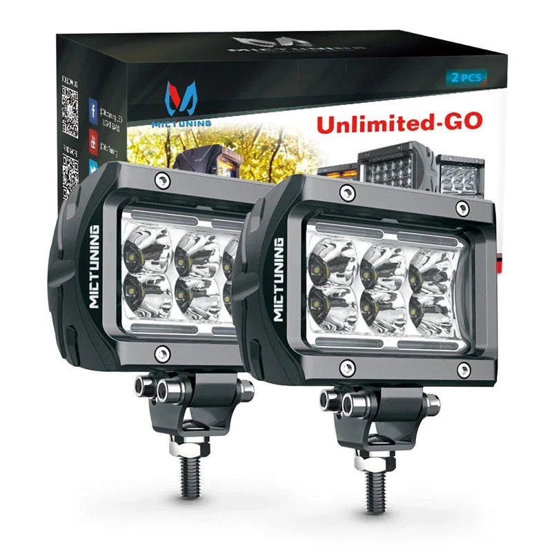 MICTUNING 2PCS LED Waterproof Off Road Lights