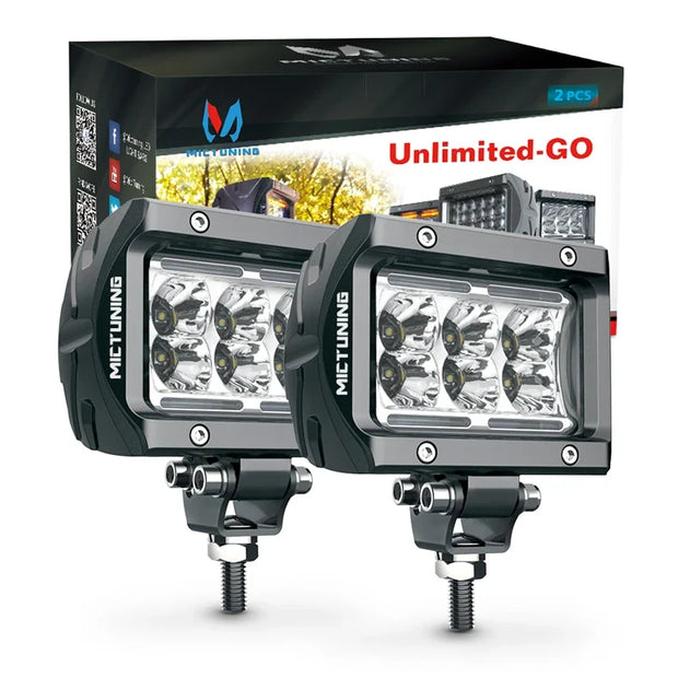 MICTUNING 2PCS LED Waterproof Off Road Lights