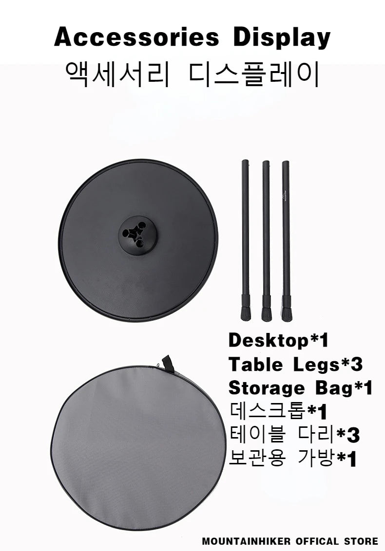 MOUNTAINHIKER Telescopic Folding Round Table