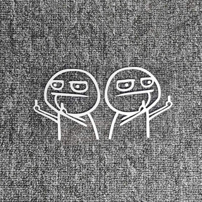 2PCS Car Stickers Middle Finger Motorcycle Helmet D2