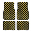 4pcs Floor Mats Checkered Front Rear Carpets Floor Mats Auto Interior