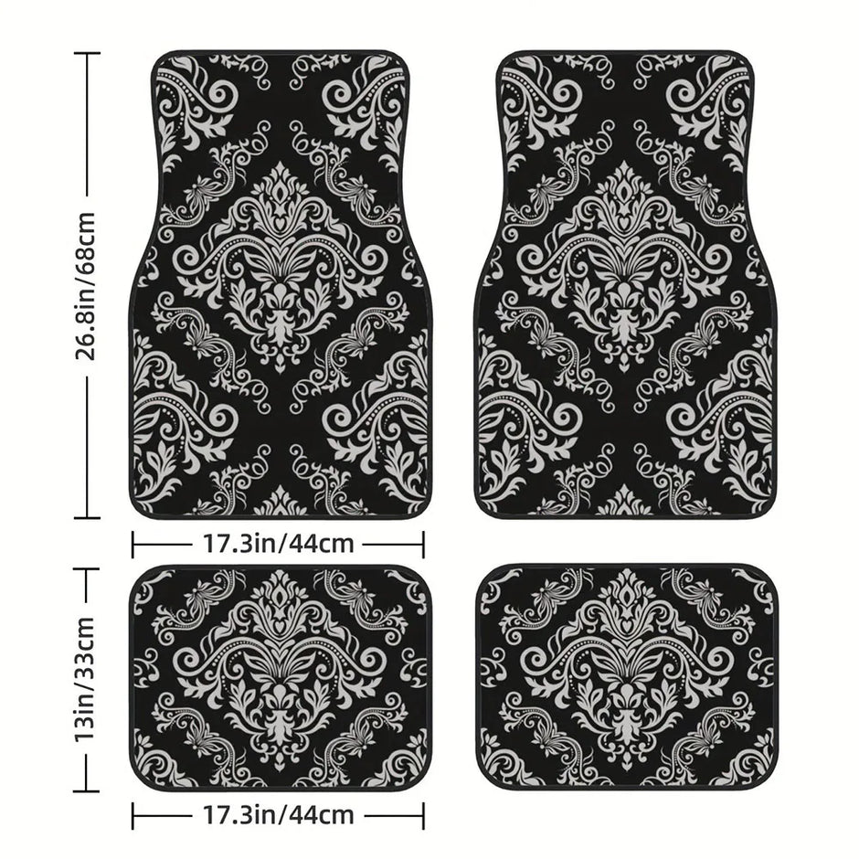 4 Pcs Car Floor Mats Bohemian Pattern