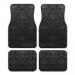 Gothic Black Skull 4PCS Crystal Velvet Car Floor Mat
