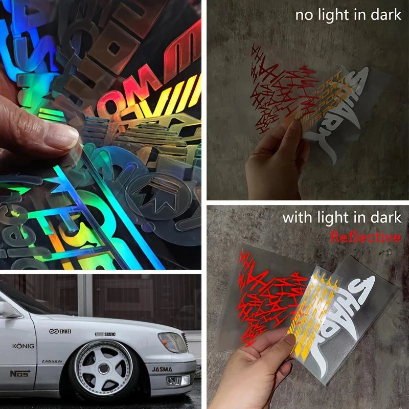 20pcs Reflective Fixed Styles Car Stickers