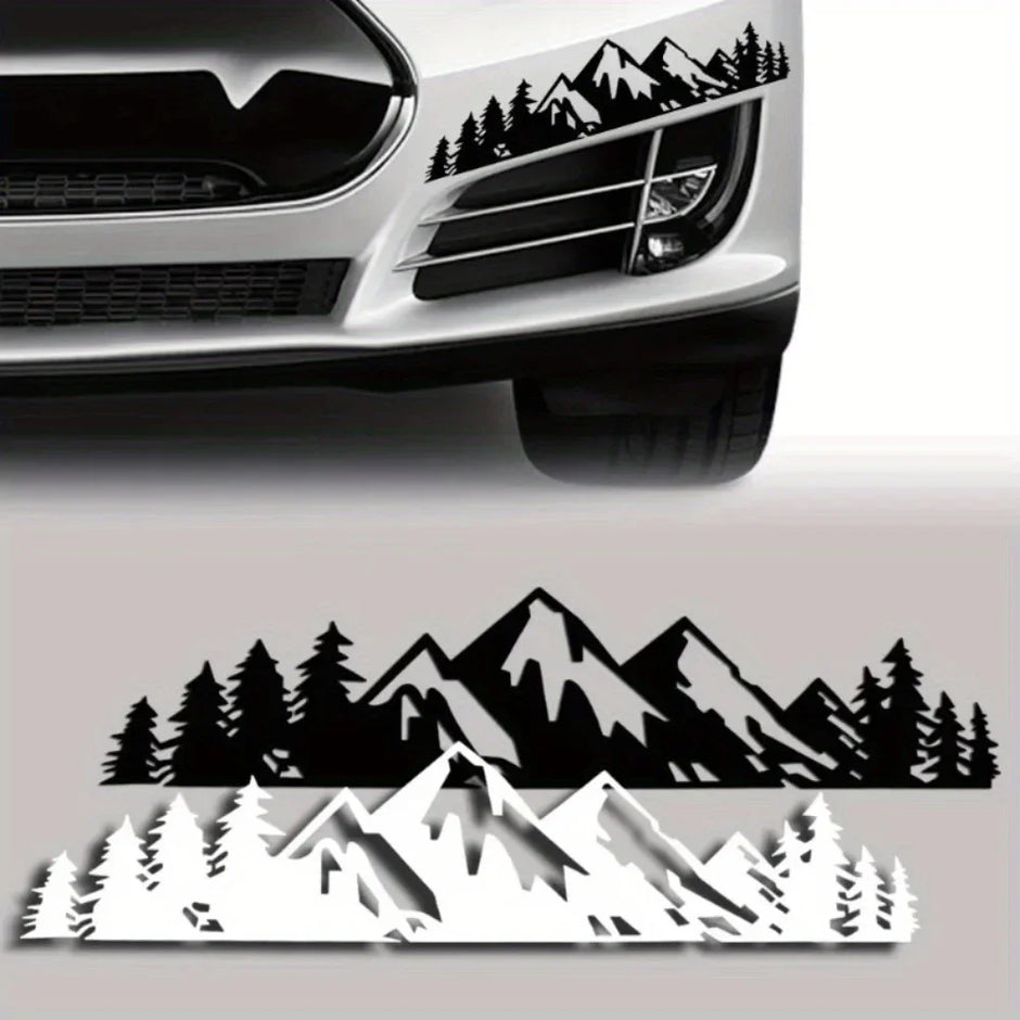 1PC Forest Snow Mountain Appearance Car Stickers
