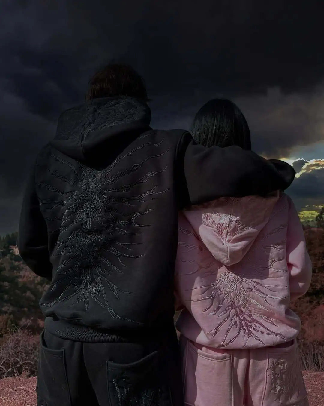 washed distressed patch hoodie