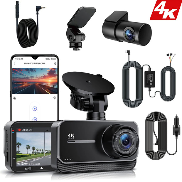 4K Dash Cam Black Box 24H Parking Mode Recorder