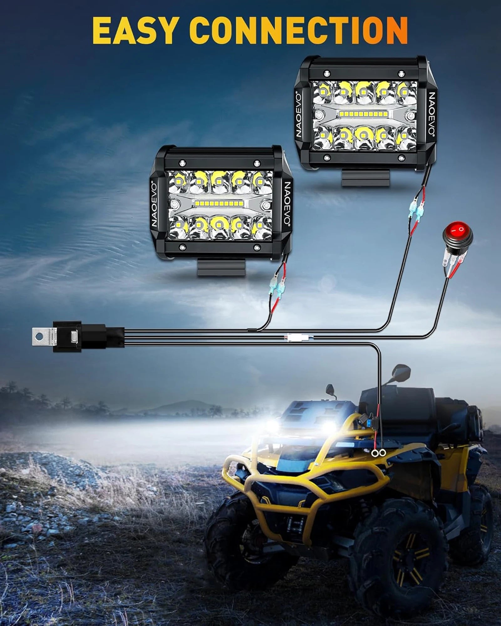 NAOEVO 4 Inch 2Pcs LED Pod Lights