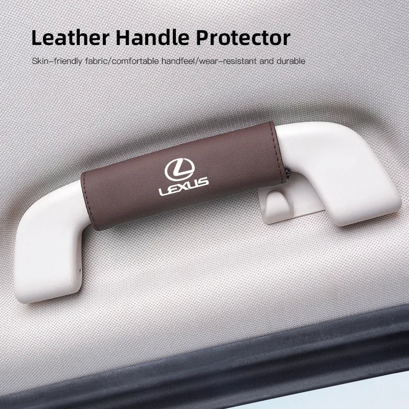 Car Roof Armrest Handle Leather Protection Cover For Lexus