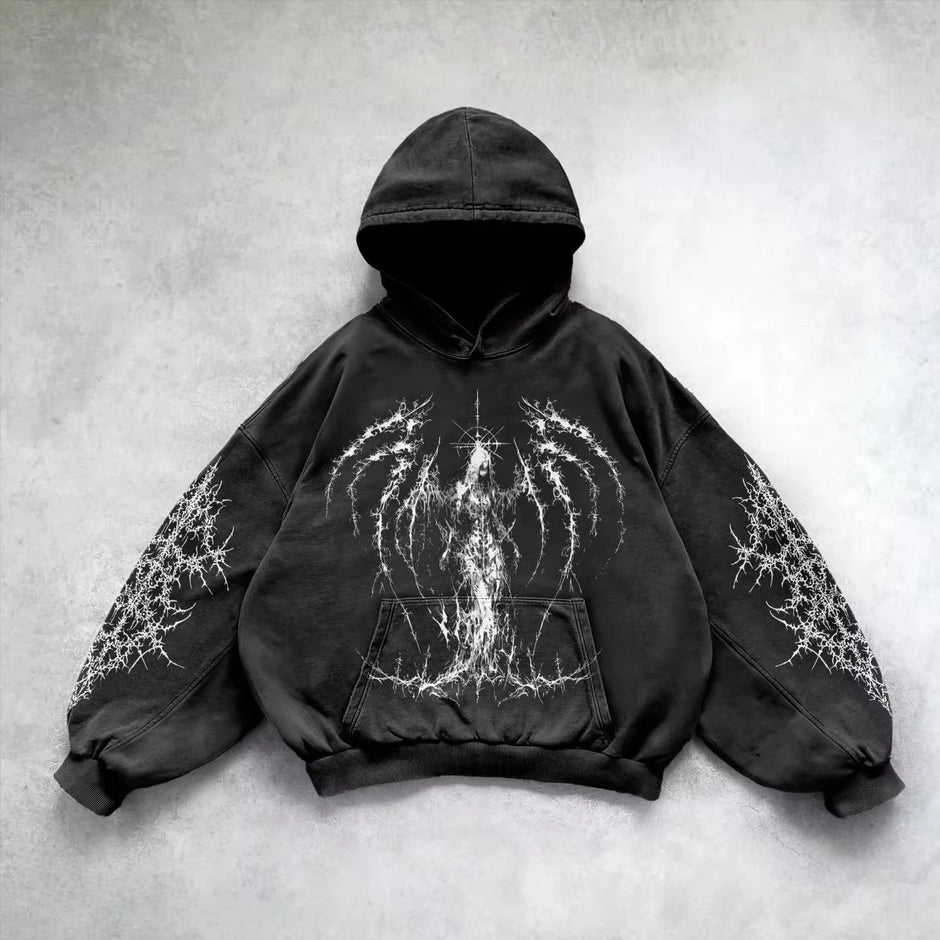 Retro Gothic Graphic Hoodie