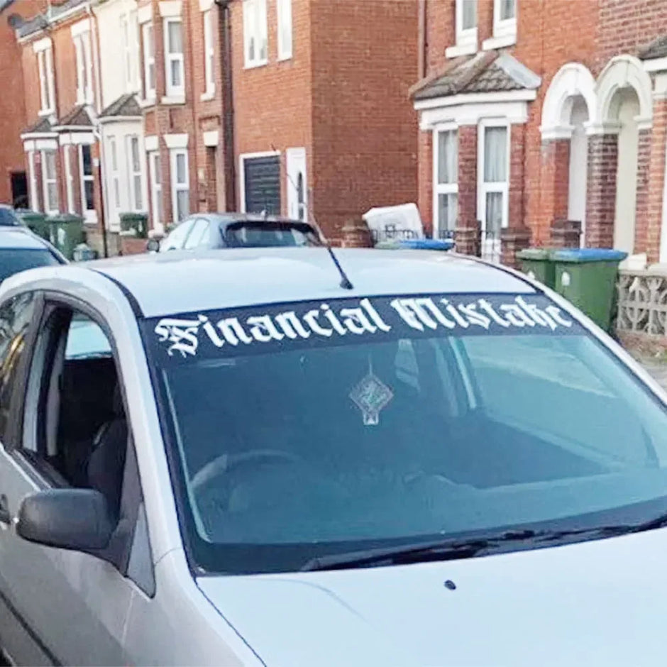 Text Financial Mistake Car Sticker