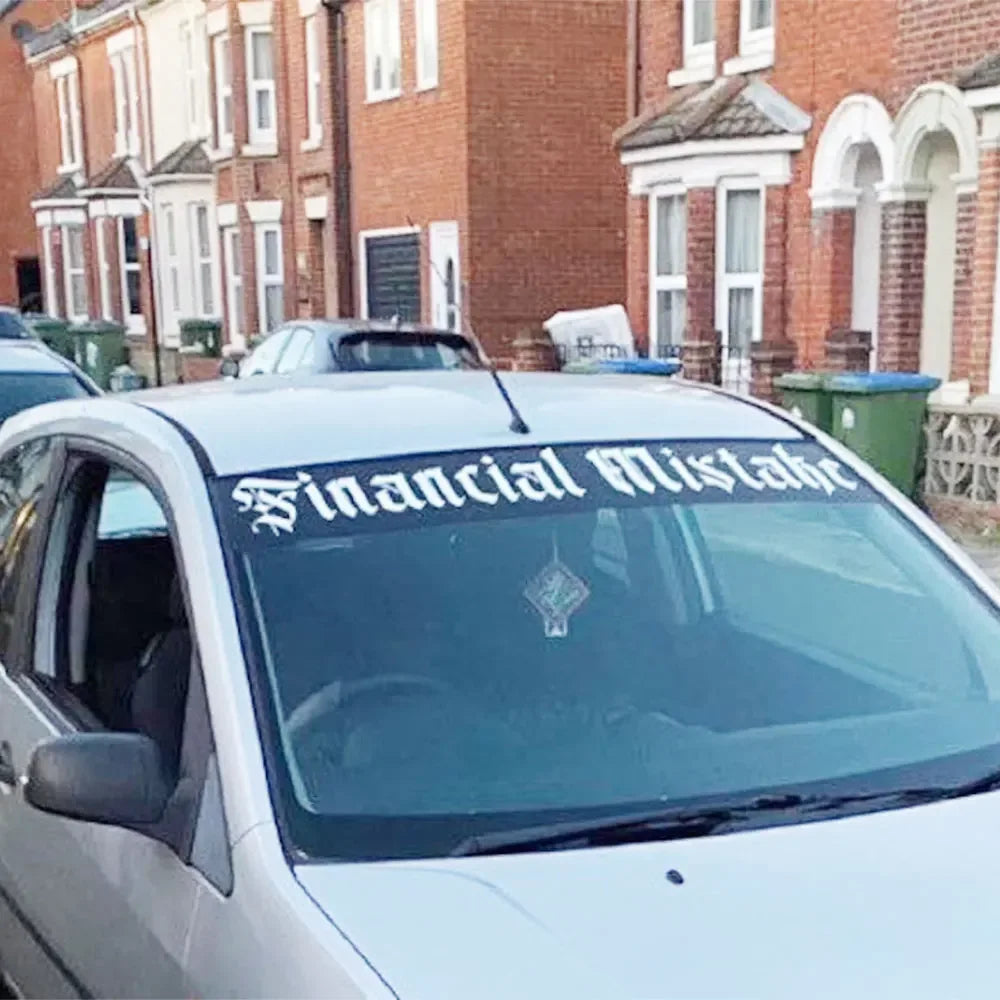 Text Financial Mistake Car Sticker