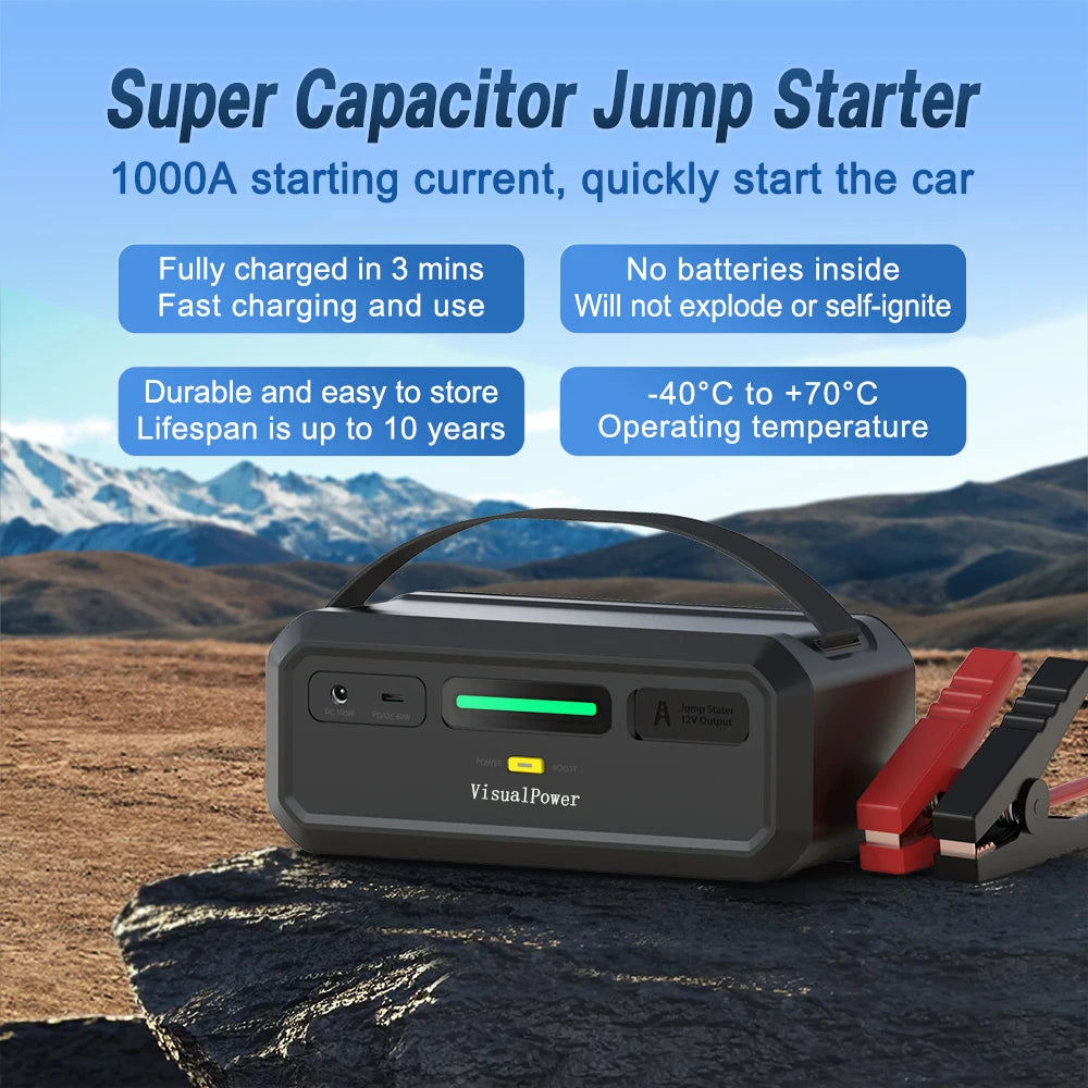 Super Capacitor 12v Jump Starter  1000A
