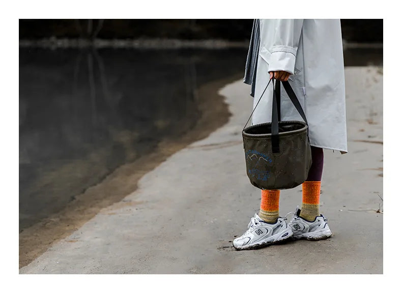 MOUNTAINHIKER Outdoor Foldable 10L Round Bucket Storage Bag