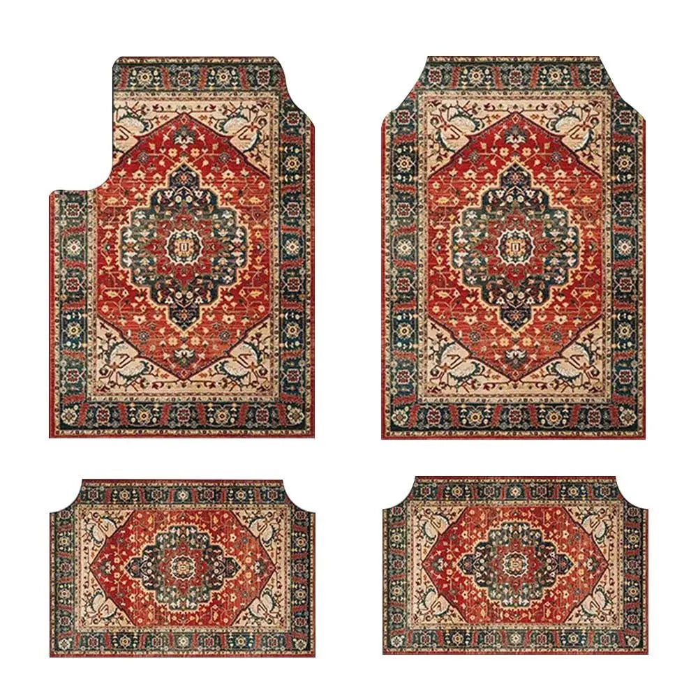 4Pcs/Set Bohemian Car Floor Mats Heavy Duty Rubber Back Car Floor Protector