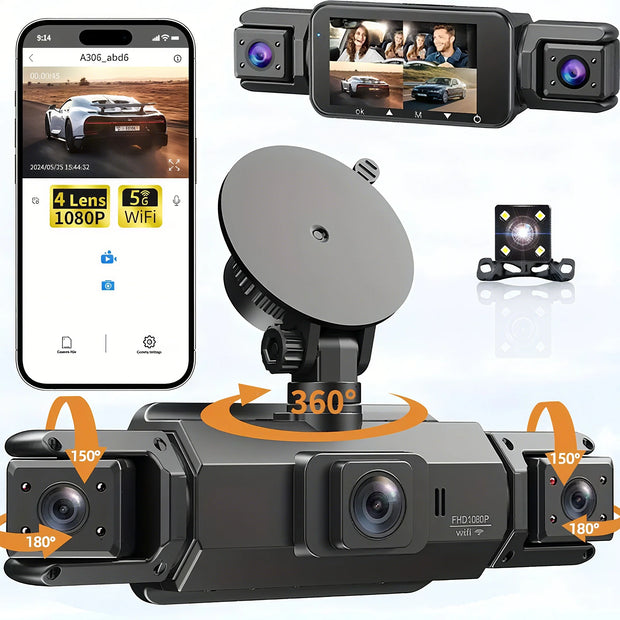 dashcam 4 channels wifi car dvr dashboard cameras