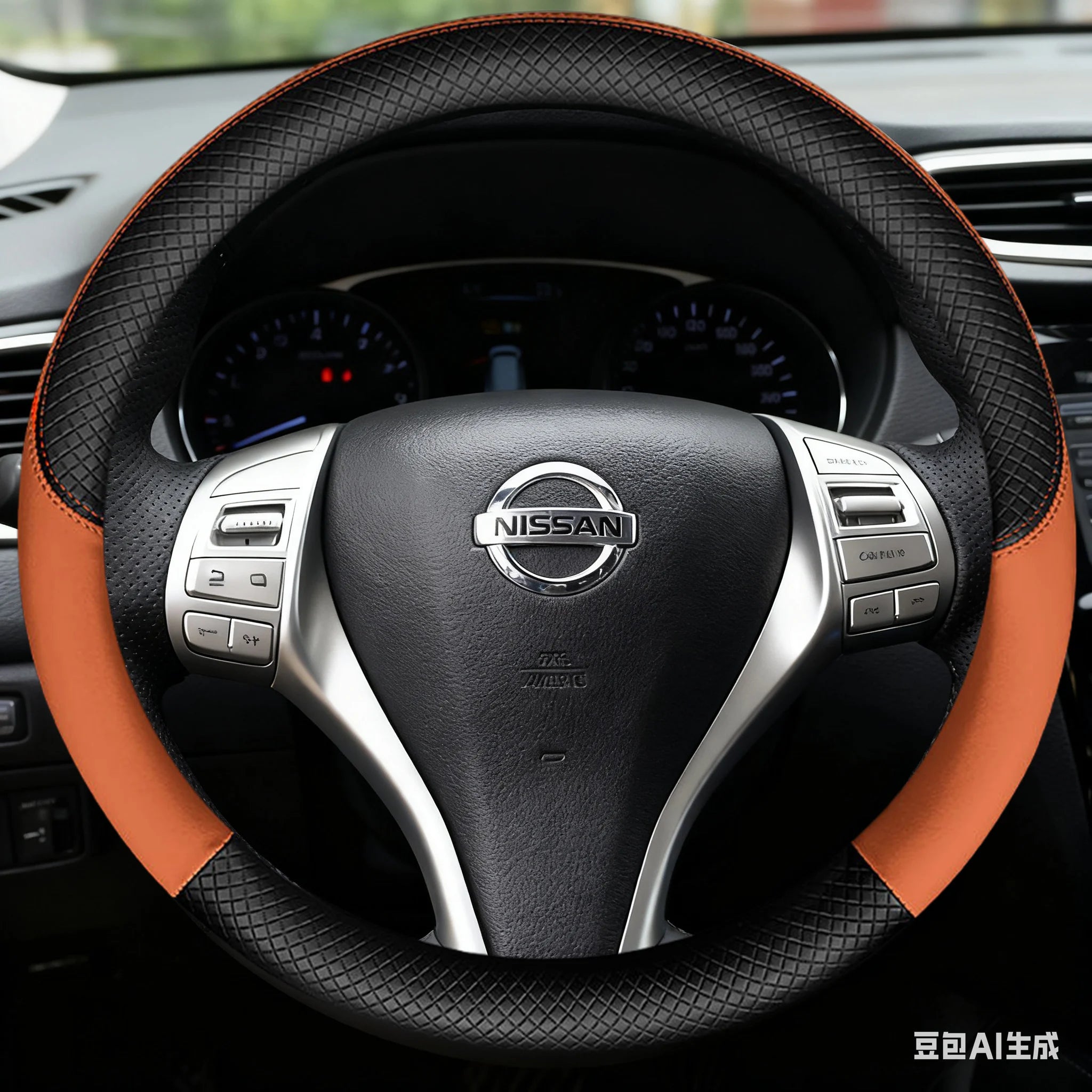 Car Steering Wheel Cover Artificial Leather For Nissan