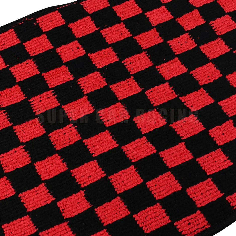 4pcs Floor Mats Checkered Front Rear Carpets Floor Mats Auto Interior