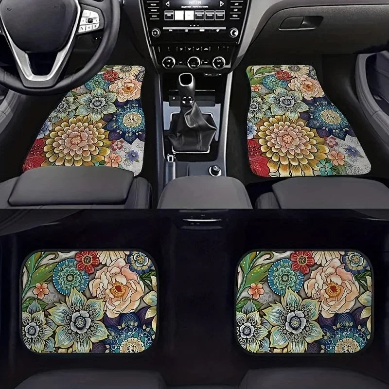 Antique Oriental Turkish Persian Carpet Car Floor Mats 4-Piece