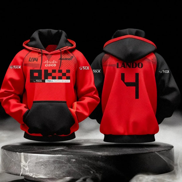 Lando Norris NO.4 2025 new racing style long sleeved hooded sweatshirt